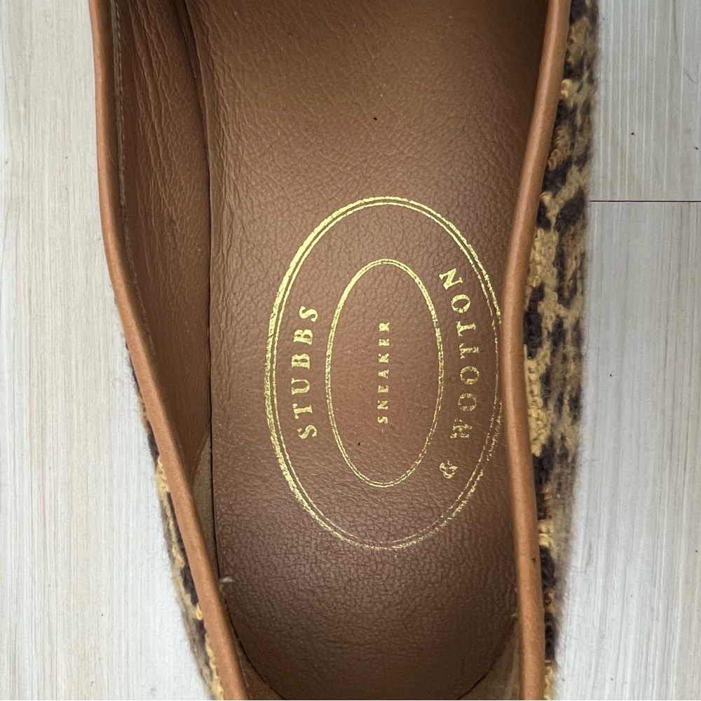 Stubbs & Wootton Slip On Leopard Print Loafers Flaw - Picture 6 of 10